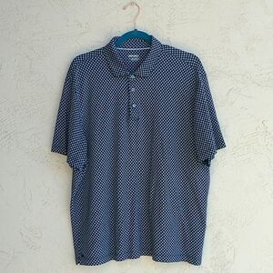 UNTUCKIt Tayo 100% Cotton Medallions Print Navy Polo Shirt Size XXL